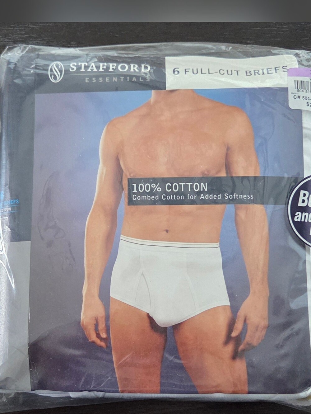 Stafford White Full-Cut Briefs - 6 Pack